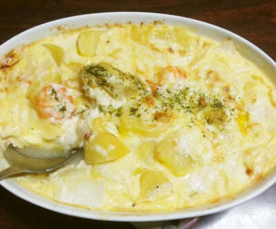 【農家のレシピ】トルコ風えびとじゃがいものグラタン